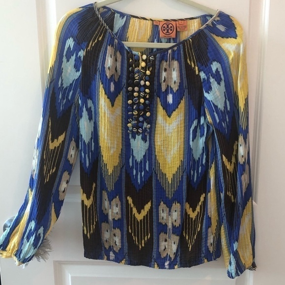 Silk Tory Burch Blouse Size 6 - Picture 3 of 16